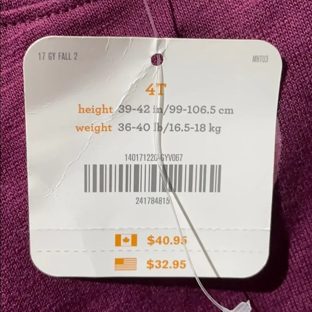 Gymboree 4t plum